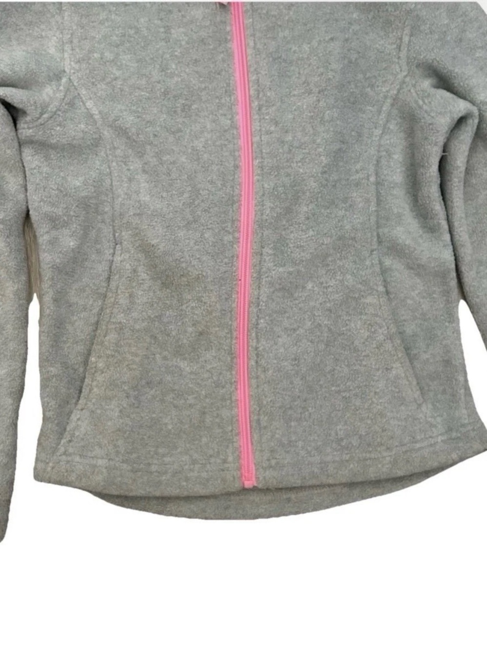 Zeroxposur Girls Grey Full Zip Hooded Fleece With Pink Zipper Size 7/8 - Picture 3 of 4